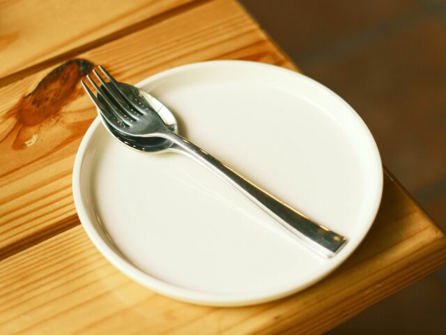 plate with cutlery and no food