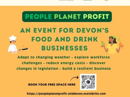 Flyer for food and drink business support event in Devon